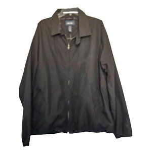 Authentic Cherokee Mens Jacket Black Size XL Front Pocket Windbreaker